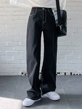 DAZY High Waist Topstitching Wide Leg Jeans